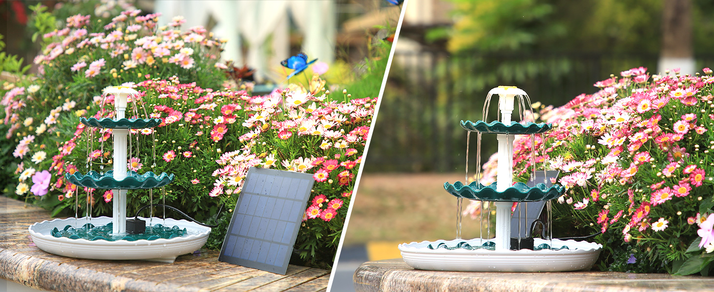 solar bird bath