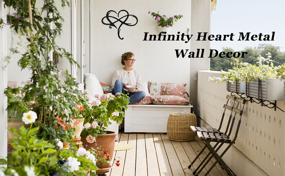 Angel&H Infinite Heart Wall Decor Art Metal Wall Mural