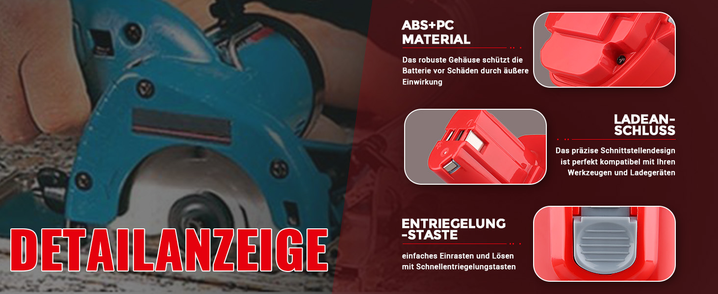 Ersatzakku für Makita 18V Akku PA18