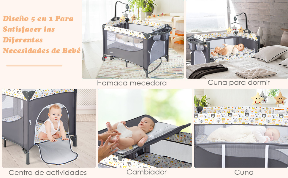 Cuna de Viaje para Bebé con Colchón