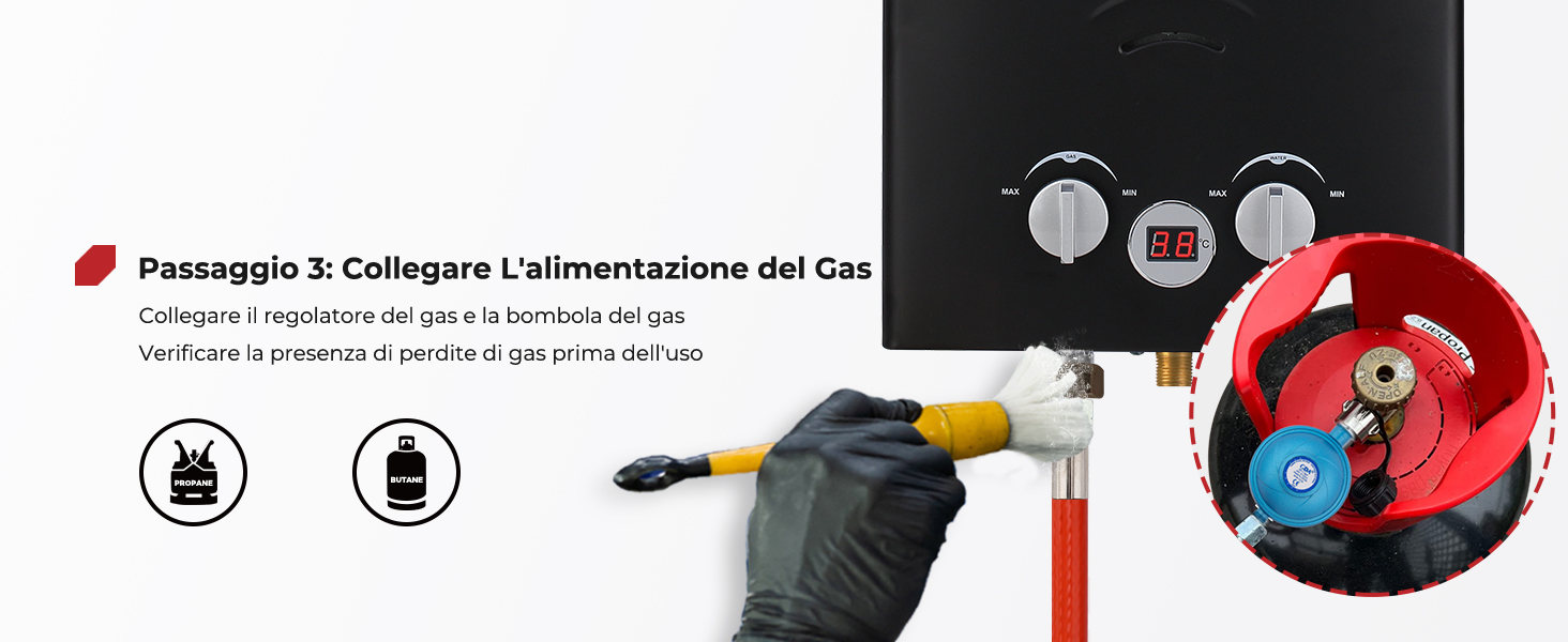 Collegamento del Gas