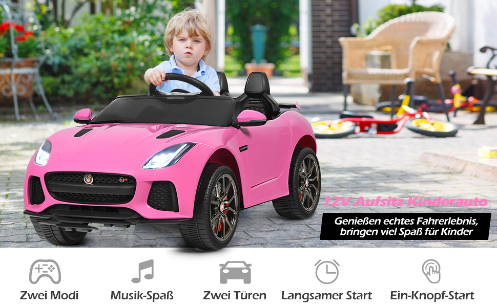 12V kinderauto elektro mit 2,4G-Fernbedienung elektroauto kinder auto kinderfahrzeug Musik Hupe