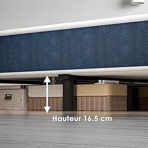 Ensemble Composè,Matelas à Ressorts ensachés+robuste cadre de lit 