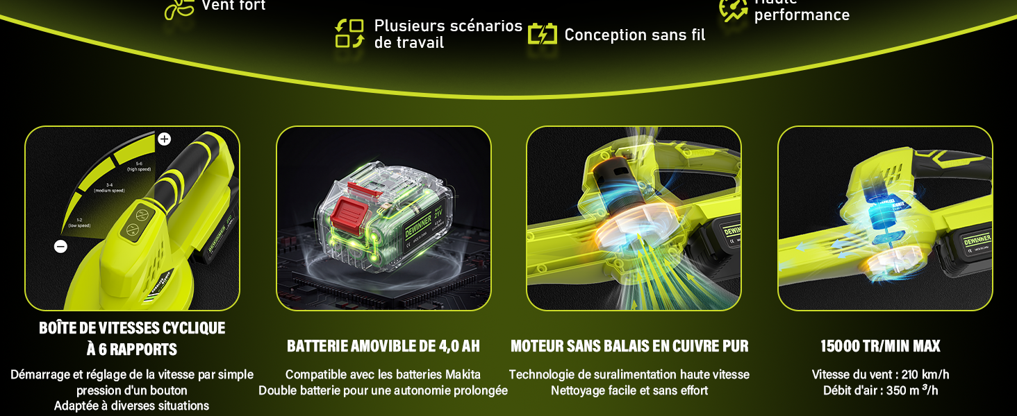 Schéma d'instructions techniques avec des contours verts montrant les étapes séquentielles d'installation ou d'assemblage du produit, avec plusieurs illustrations de panneaux.