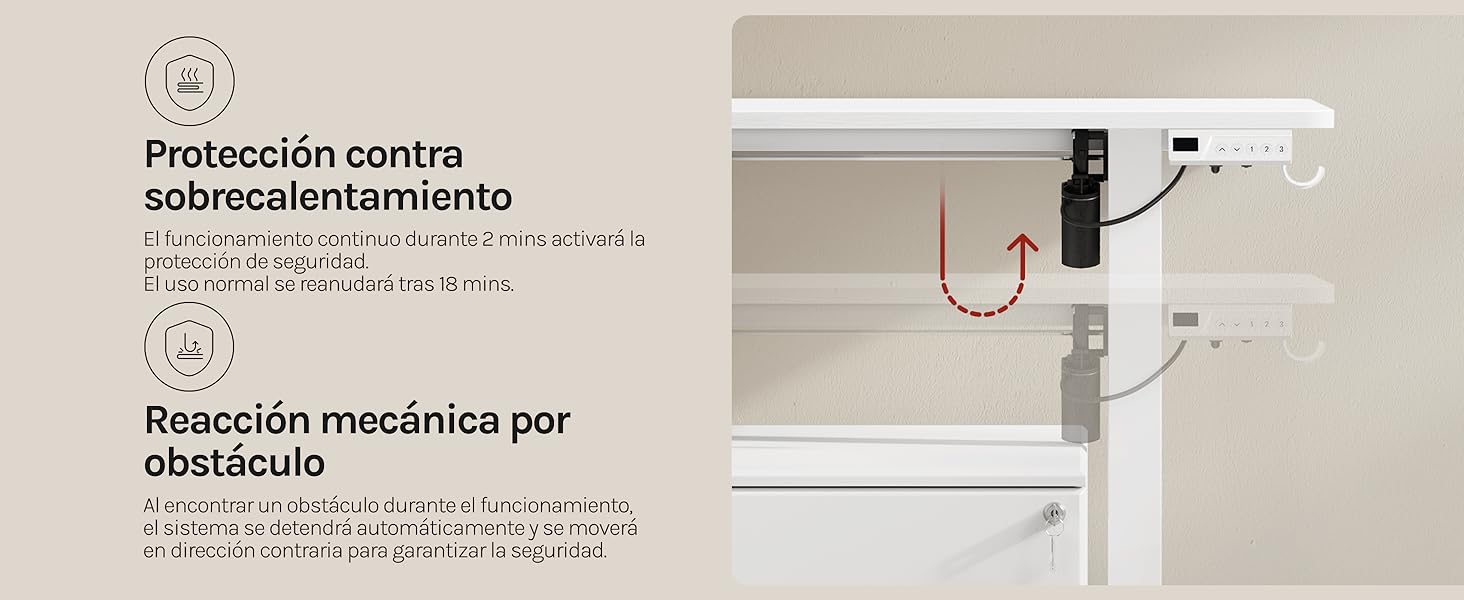 Diagramas de instrucciones técnicas que muestran los pasos de instalación o montaje, con texto en español y flechas direccionales sobre fondo beige.