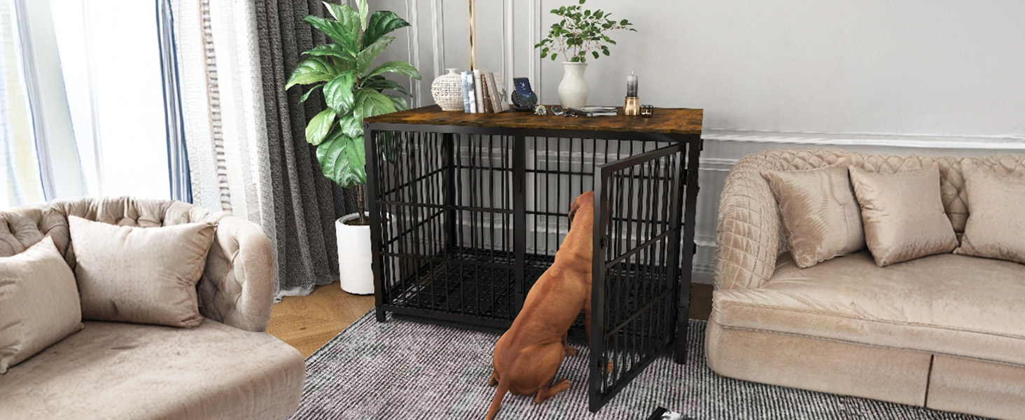 Bingopaw Gabbia per Cani interno Antimorso Filo Spesso Kennel Mobile Tavolino per cane Metallo