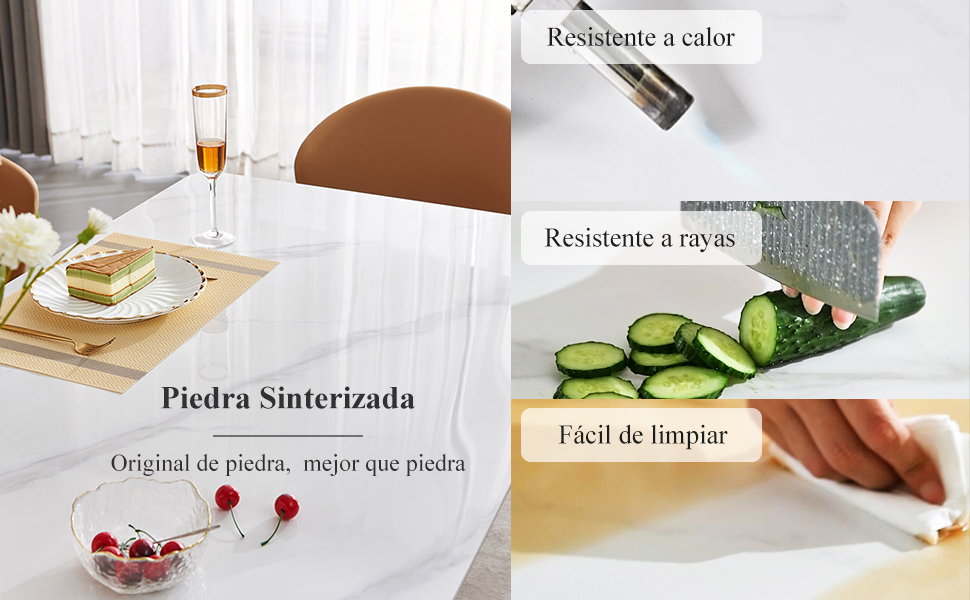 mesa comedor marmol cocina rectangulo