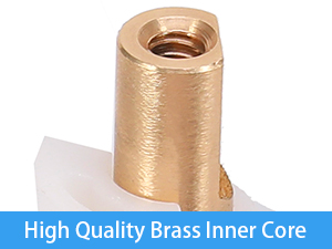Brass stem and stainless steel plate add extra strength.