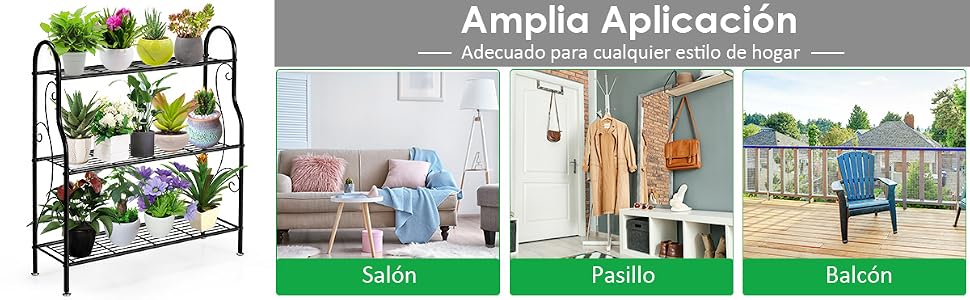 Soporte para Plantas de Metal de 3 Niveles