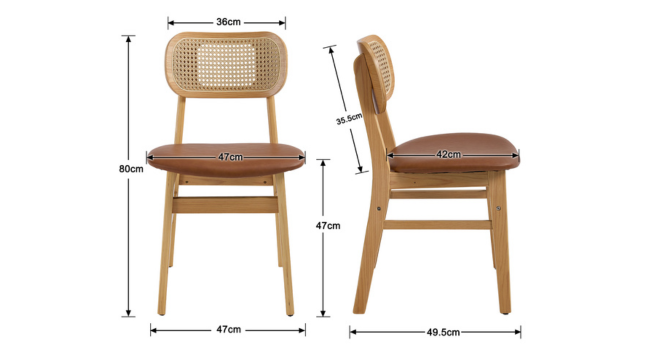 Technical diagram of the chair