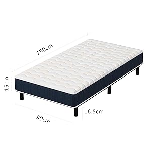 Ensemble Composè,Matelas à Ressorts ensachés+robuste cadre de lit