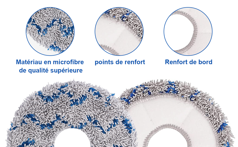 Fixbetter Lot de 6 Chiffon de Nettoyage de Rechange pour Ecovacs Deebot X1