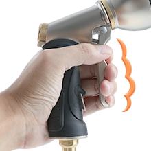 Pistolet d'arrosage en métal avec poignée ergonomique
