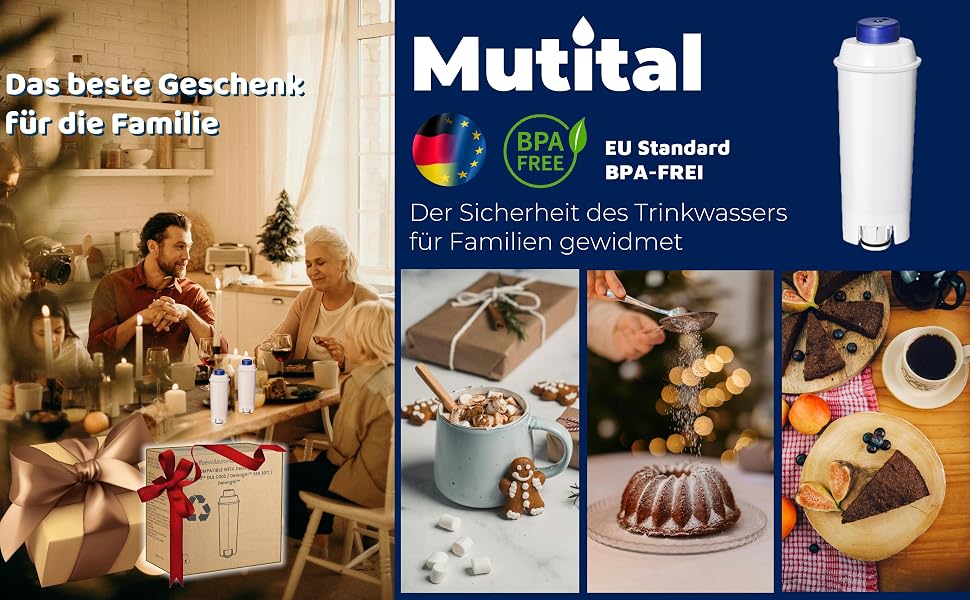 Mutital Kaffeevollautomat Wasserfilter, Ersatz Kompatibel mit Delonghi ECAM-Serie