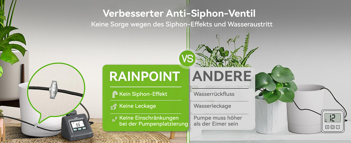 Sistema de riego automático RAINPOINT para plantas de interior