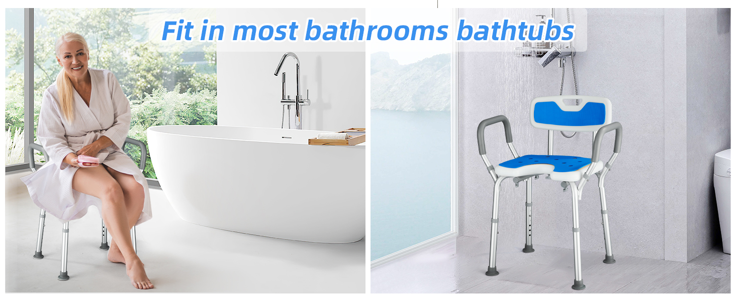 Chaise de Salle de Bain Tabouret de Douche Hauteur Réglable Siège de Douche Antidérapant Charge 180 