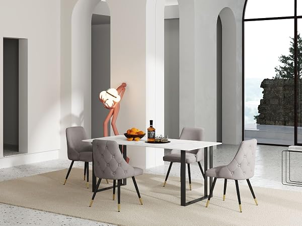 chaise de salon en velours chaise velours grise