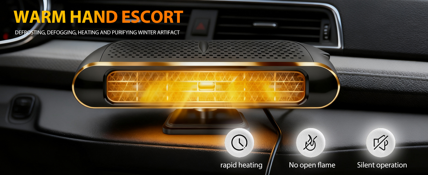 Text reads 'Image 6', 'WARM HAND ESCORT'. Vehicle dashboard display showing warning indicators and digital gauges with amber illumination.