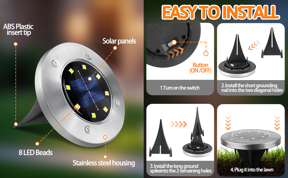 Solar Lights Outdoor Garden Warm White