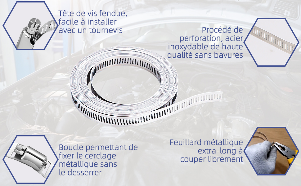 collier de serrage plastique vis sans fin tuyau 32mm tole inox serre-joints à tuyaux