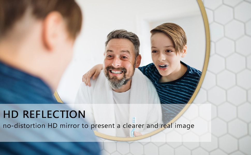 Specchio da parete circolare HD Reflection per bagno e camera da letto