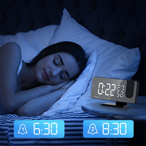 Horloge de chevet avec double alarme