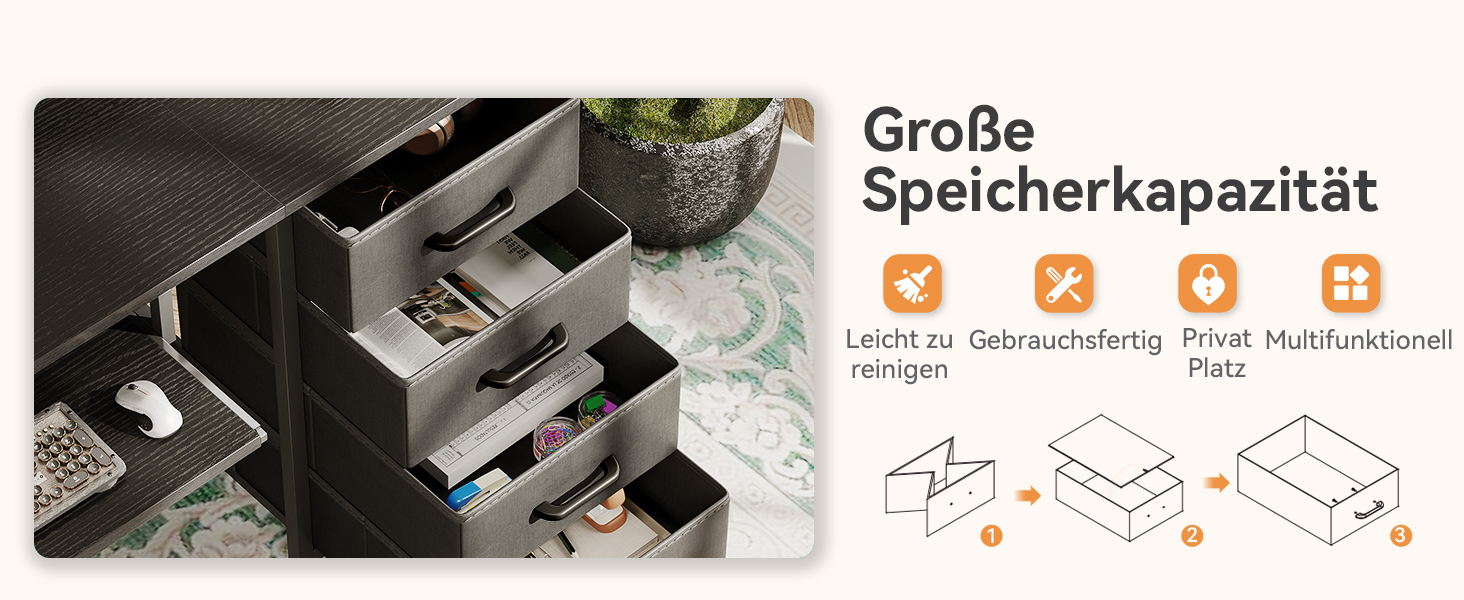 Elektronisches Gerät mit großer Speicherkapazität und mehreren Anschlüssen für verschiedene Verbindungen. Der deutsche Text weist auf ein lagerbezogenes