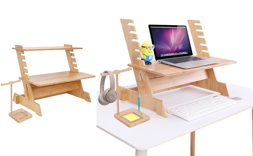 FATIVO Standing Desk Regolabile e Portatile, supporto da scrivania per monitor