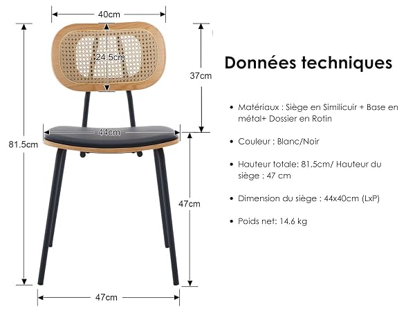 lot chaise salle a manger