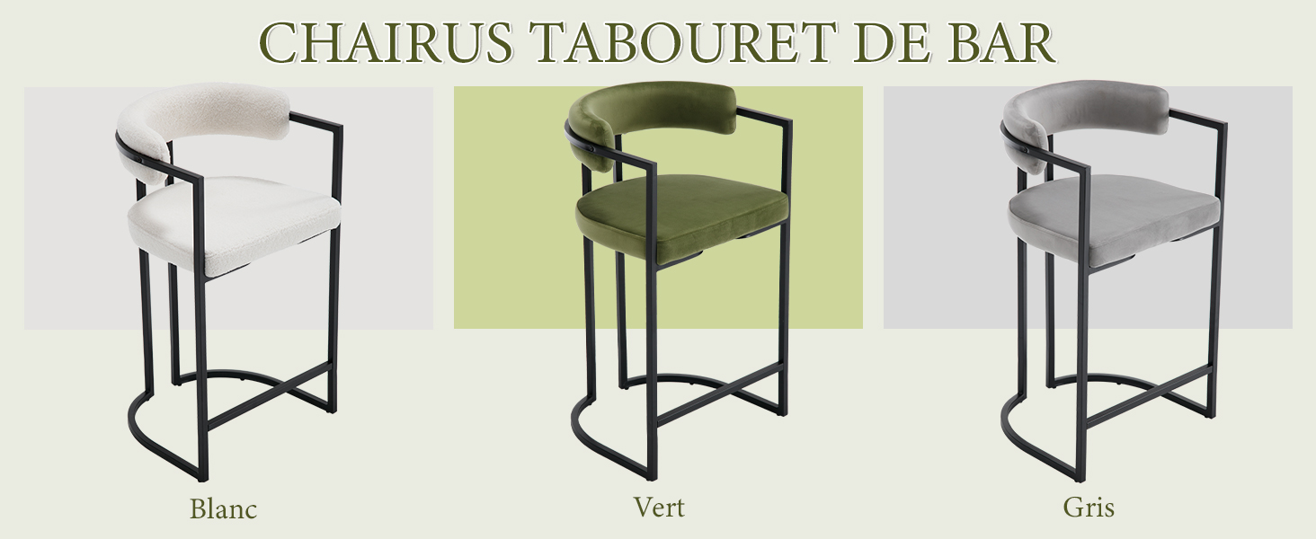 Tabourets de Comptoir avec accoudoirs