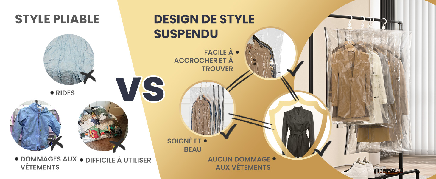 FACILE À ACCROCHER ET À TROUVER SOIGNÉ ET BEAU AUCUN DOMMAGE AUX VÊTEMENTS