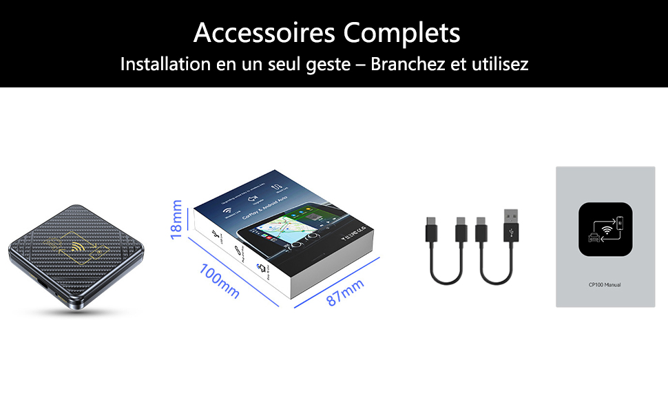 CarPlay Android Auto Wireless Car Bluetooth 5.0-Adapter USB-C Car Play 