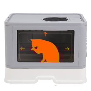 bac à litière chat lapin xxl design anti odeur taille tamis et couvercle chaton maine coon maison