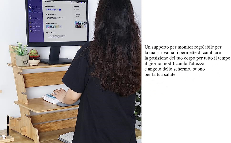 FATIVO Standing Desk Regolabile e Portatile, supporto da scrivania per monitor