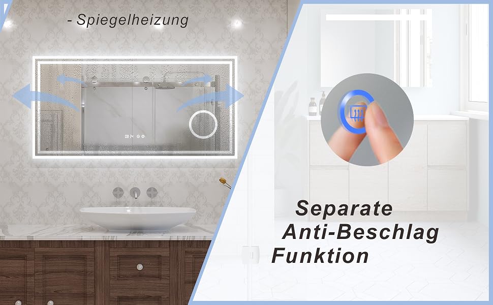 ESSENS Typ D Badspiegel mit LED Beleuchtung