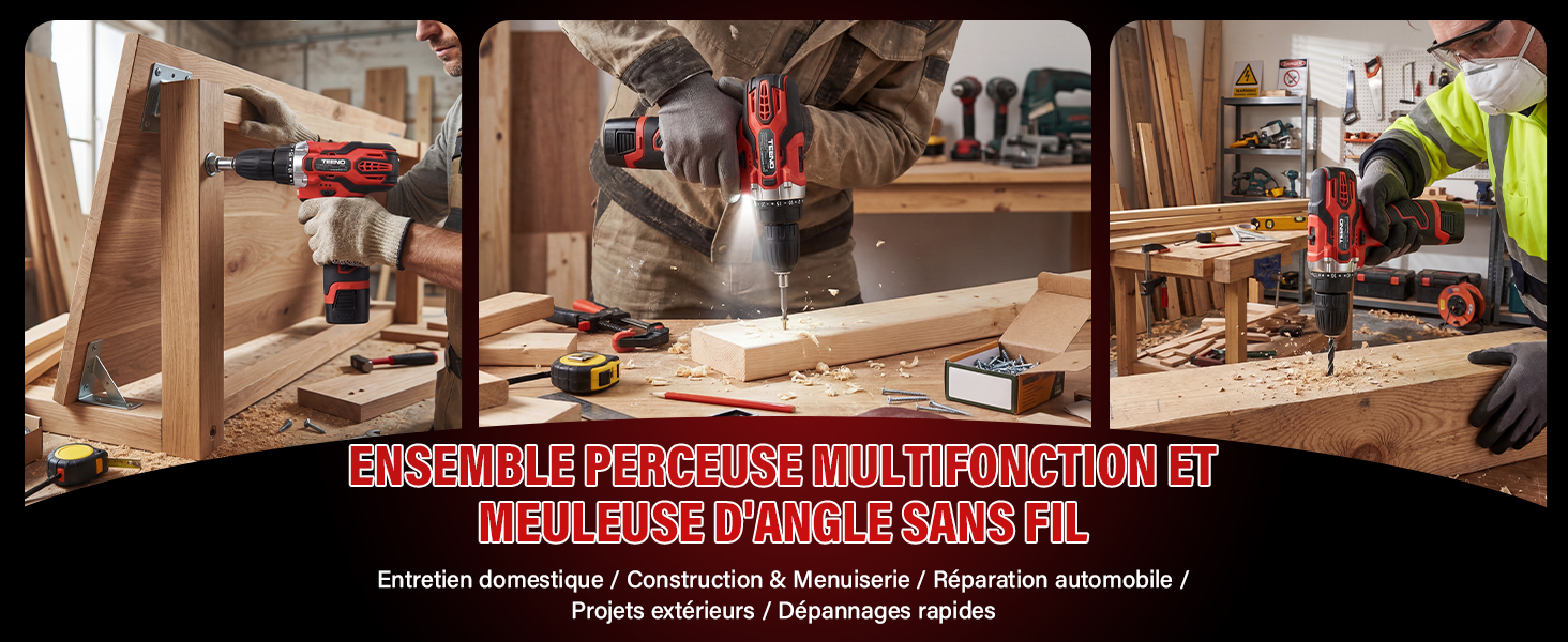 Le texte indique « BAGGER PENDEL KW VINCI 180 ST » et « BENDER ST PENDEL BARS PL ». Scènes intérieures d'ateliers ou de garages montrant des installations d'équipements.