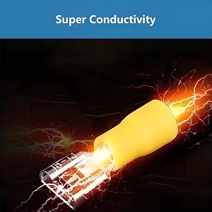 Illustration de la conductivité électrique montrant un connecteur jaune avec effet de foudre, étiqueté « Supraconductivité » sur fond sombre.
