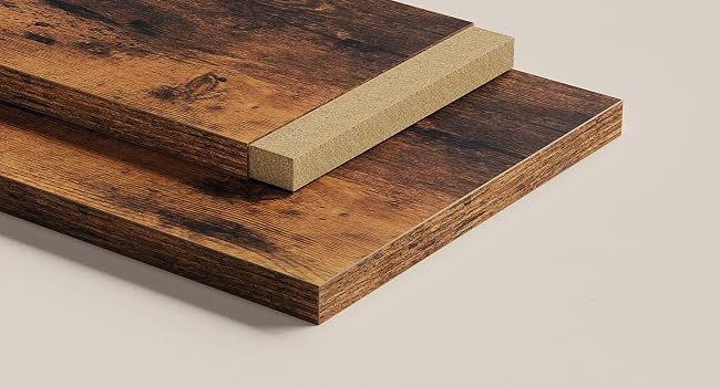 Fotografías progresivas de tablas de madera que muestran diferentes etapas del tratamiento o acabado de la madera, mostrando el contraste entre las superficies tratadas y no tratadas.
