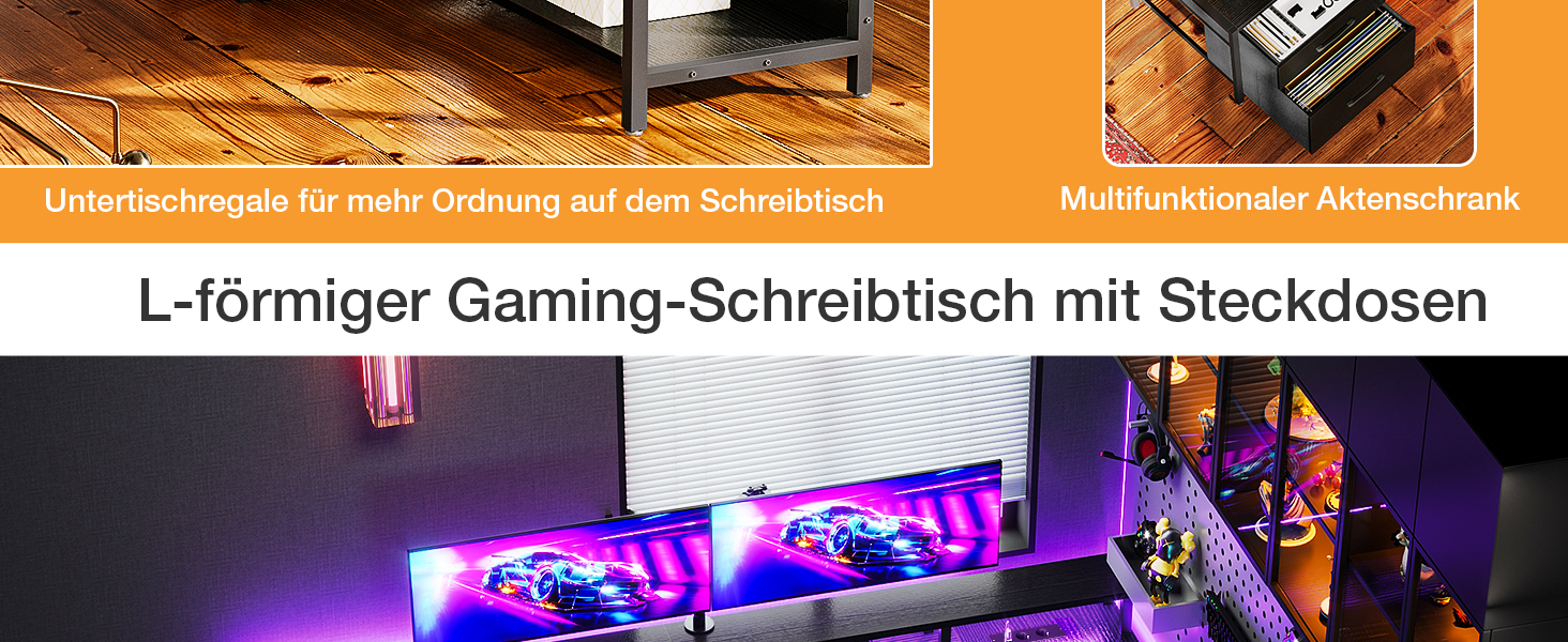 schreibtisch mit stauraum