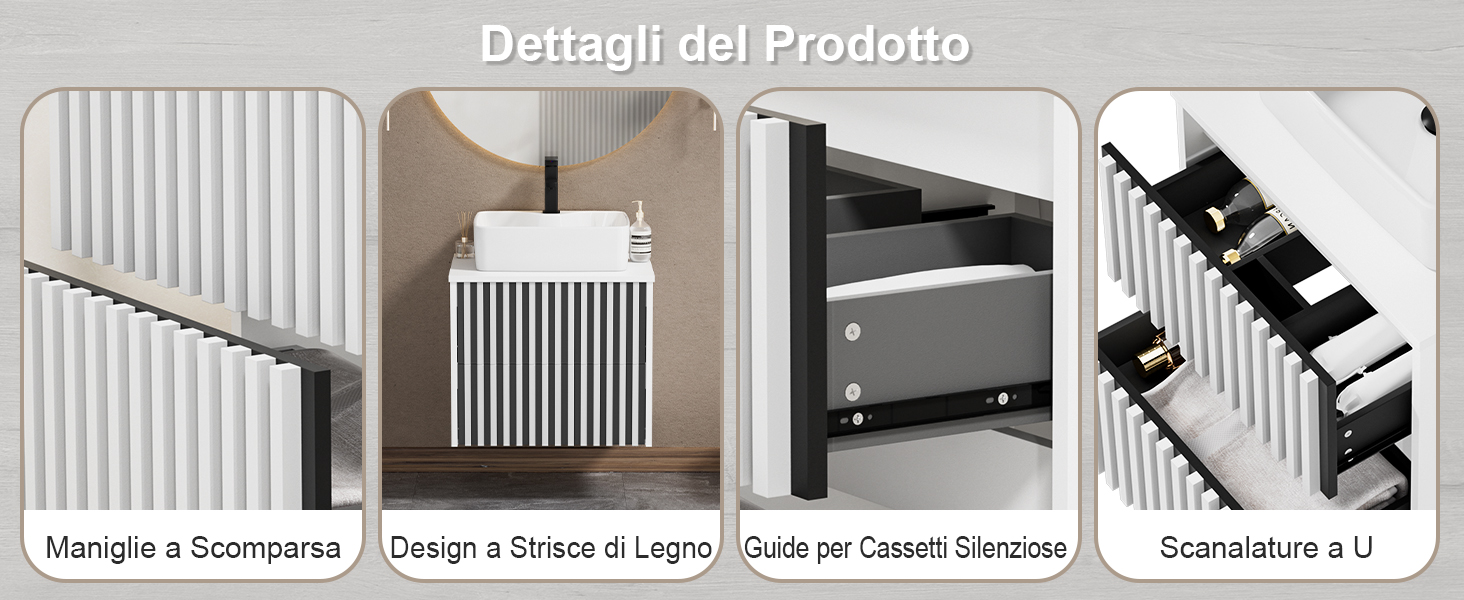 Il testo recita 'Dettagli del Prodotto'. Diagramma tecnico che mostra diverse viste e specifiche di un sistema di radiatori per riscaldamento.