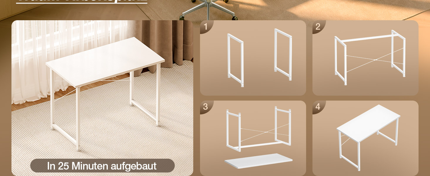 In 3D gerenderte oder illustrierte Sequenz, die weiße geometrische Möbelstücke oder Raumteiler vor beigem Hintergrund zeigt. Demonstriert verschiedene Konfigurationen und Anordnungen.