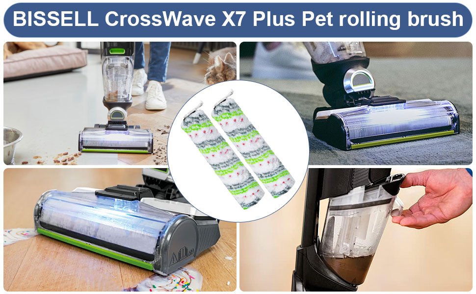 Heykewi Rouleau de Brosse et Filtre HEPA pour Bissell Crosswave X7 plus Cordless Pet | 2955N | 3479N