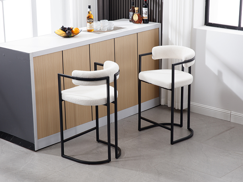 Lot De 2 Tabourets De Bar En Tissu Orange Corail Et Simili Cuir 75 Cm - Garance