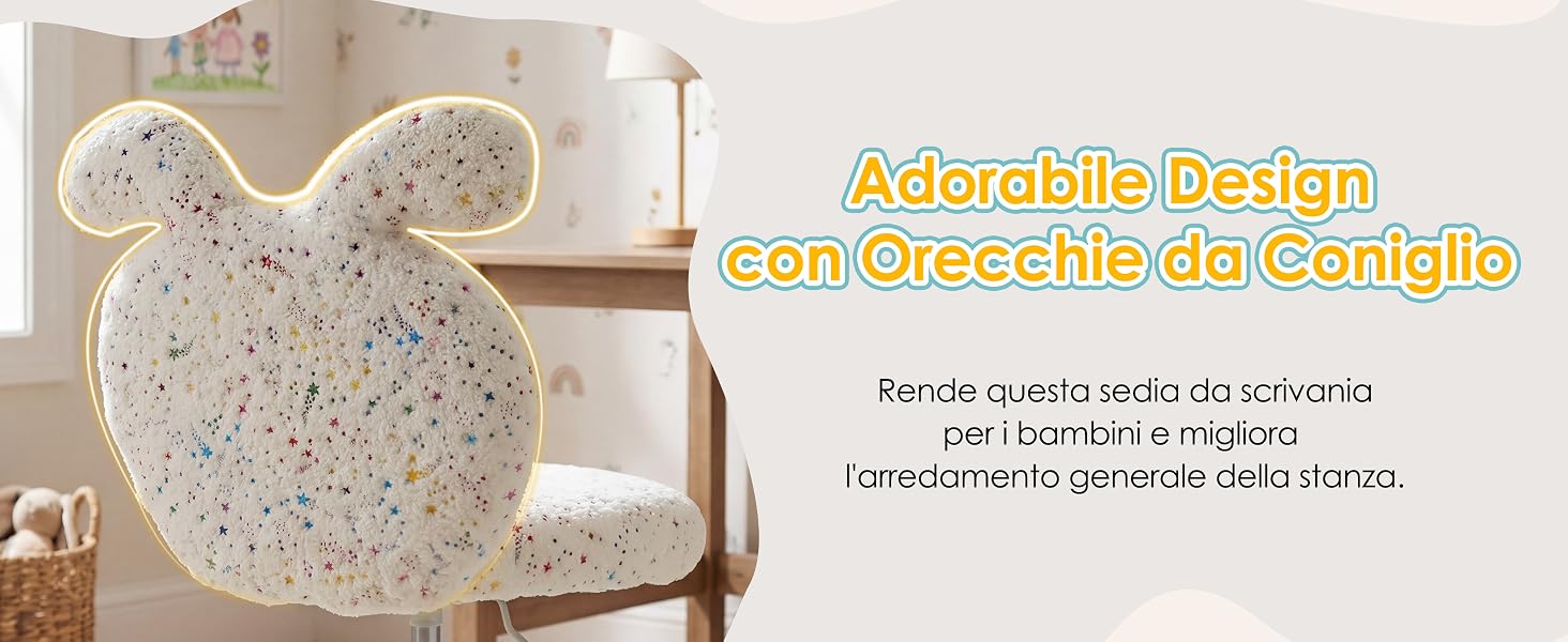 Il testo recita «Image 6" e «Adorable Design» «Con Gres de la de Coniglio». Immagini del prodotto che mostrano un oggetto di design maculato o marmorizzato.