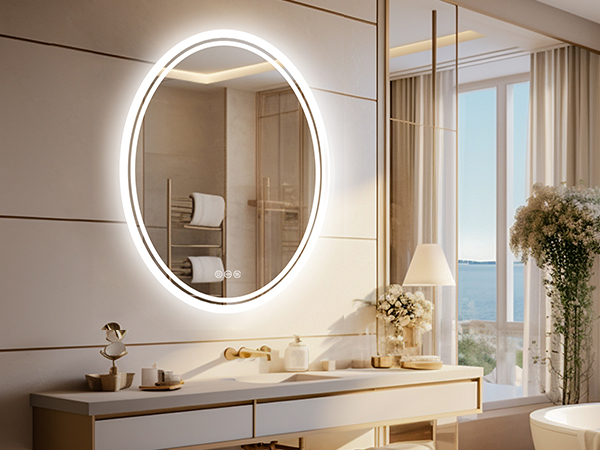 LUVODI Specchio da Bagno con LED luce da parete