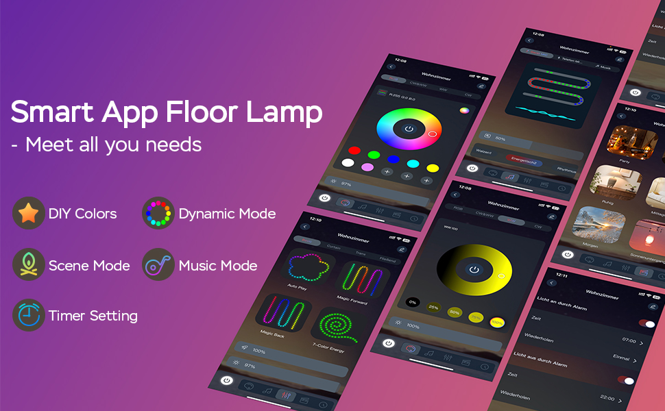 lampadaire smart APP RGB 