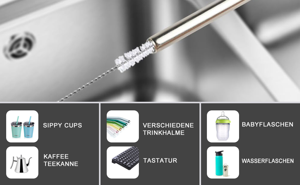 13-TEILIGES TRINKHALMREINIGER-BÜRSTENSET