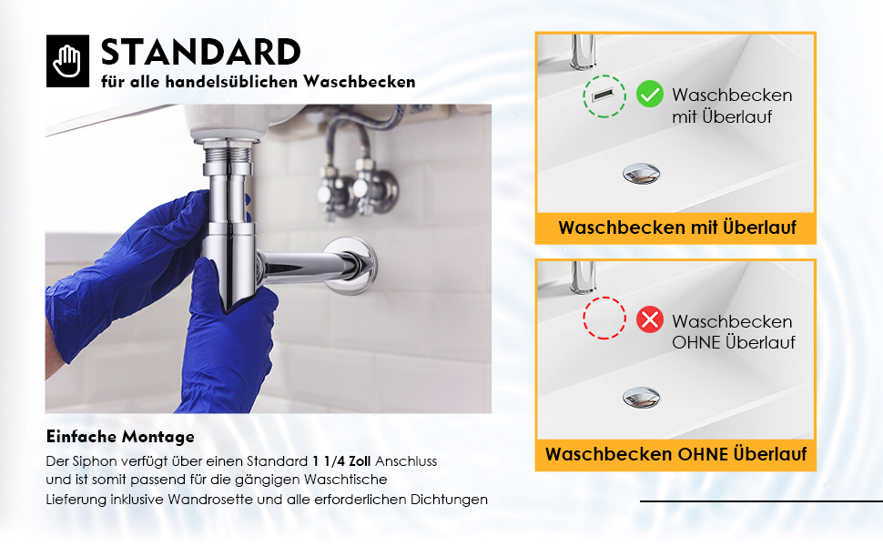 Sifone Pop Up Bonde d'écoulement per lavabo