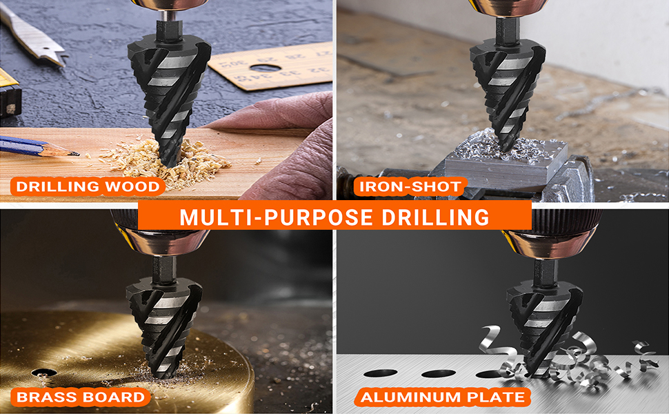 Spiral Step Drill Bit Set