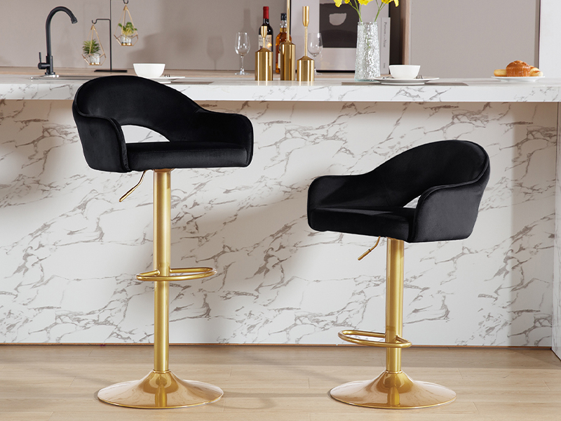 WOLTU Taburete de Bar Juego de 2, Silla de Bar, Altura Ajustable